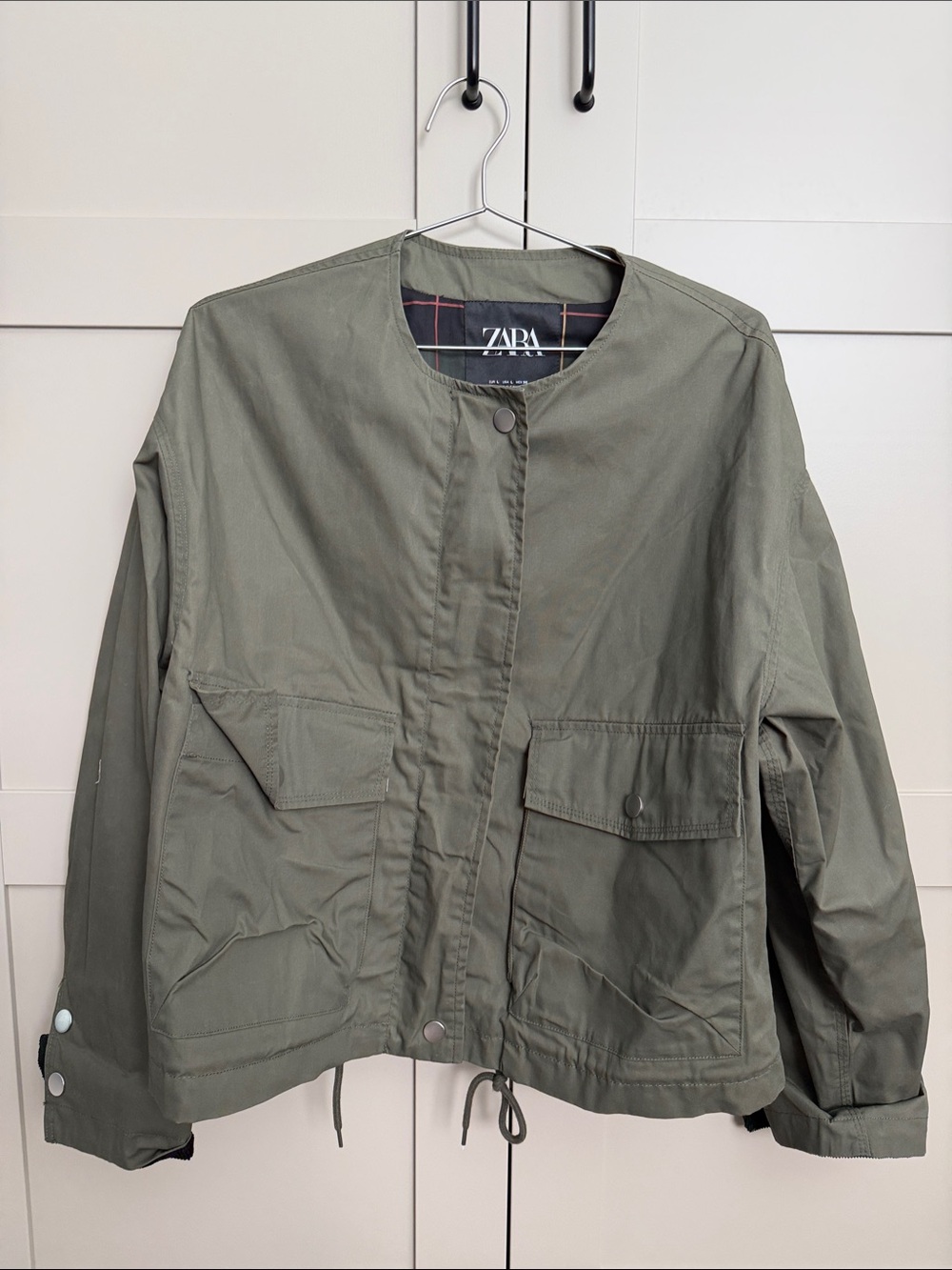 Zara Olive Utility Lightweight Jacket